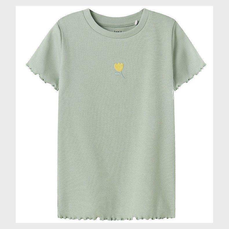 Name It T-shirt - Rib - NmfVivemma - Aqua Gray/Lemon