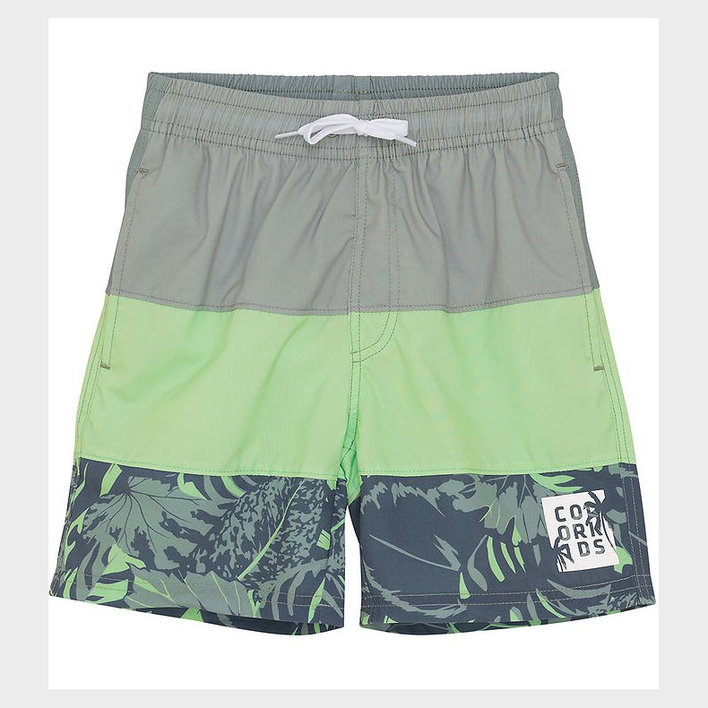 Color Kids Badeshorts - Colorblock - Green Ash