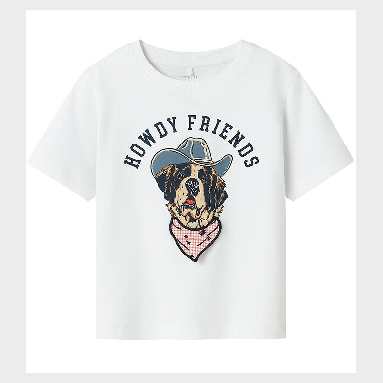 Name It T-shirt - NmmHasse - Bright White m. Print