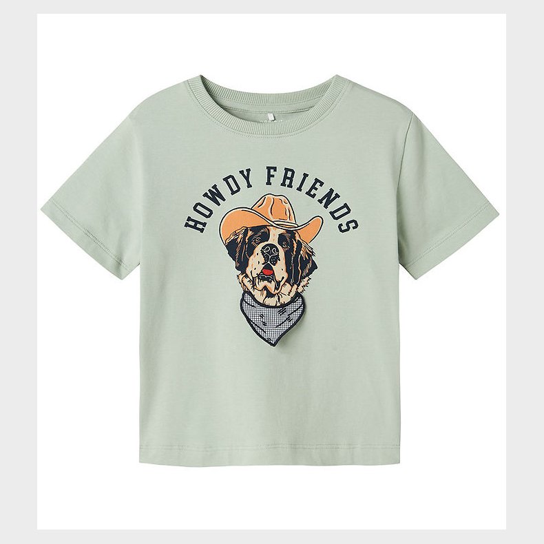 Name It T-shirt - NmmHasse - Aqua Gray m. Print