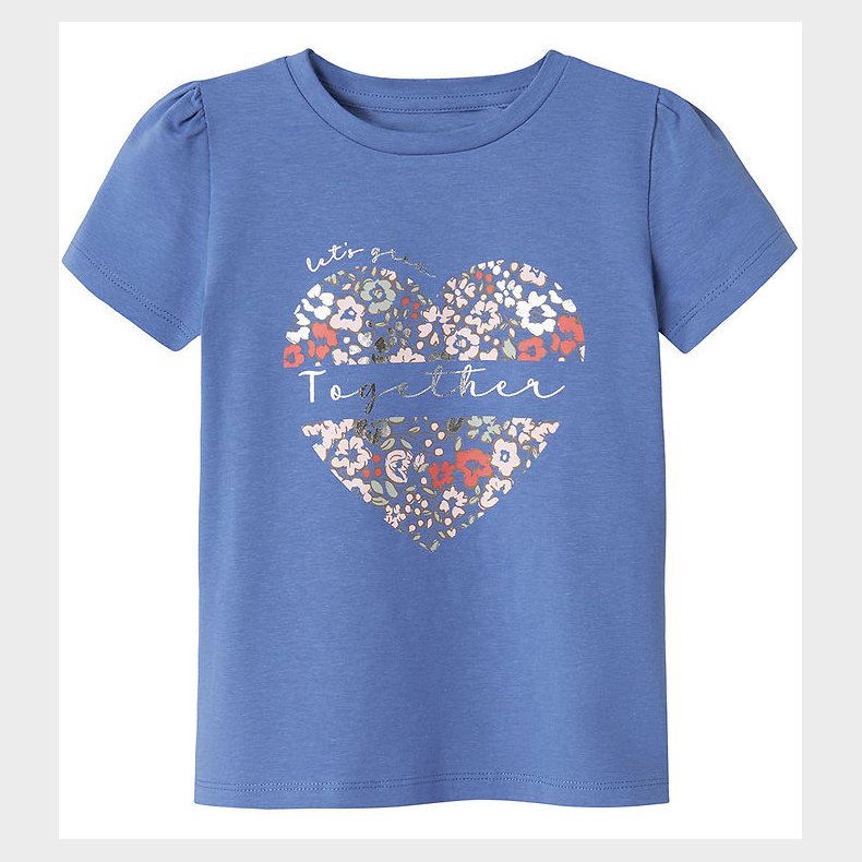 Name It T-shirt - NmfHnanna - Bleached Denim m. Print