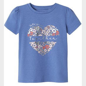 Name It T-shirt - NmfHnanna - Bleached Denim m. Print