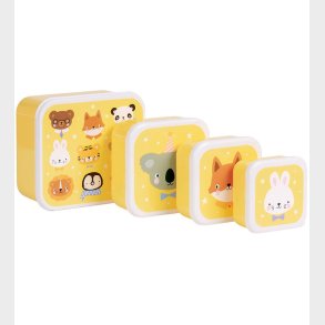 A Little Lovely Company Madkasses�t - 4 stk - Animal Friends