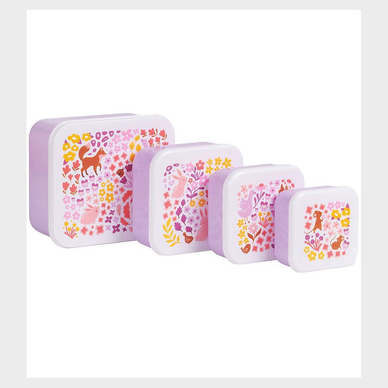 A Little Lovely Company Madkassest - 4 stk - Flower Garden