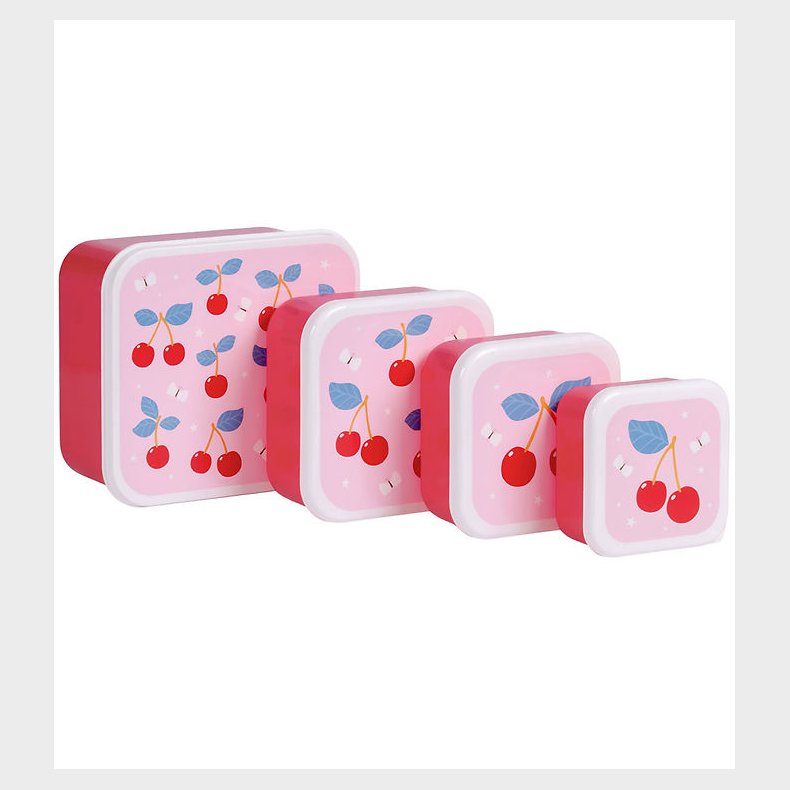 A Little Lovely Company Madkasses�t - 4 stk - Cherries