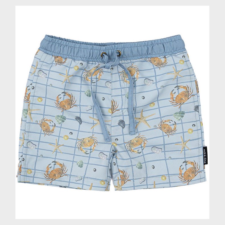 Mikk-Line Badeshorts - AOP - Faded Denim