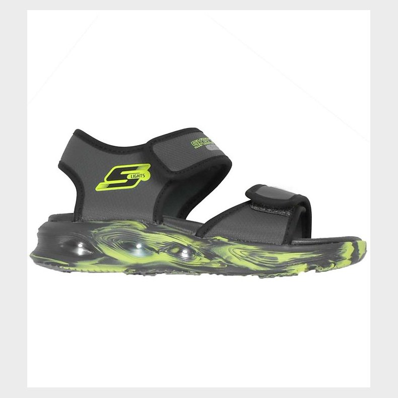 Skechers Sandal m. Lys - Light Sola - Charcaol/Black