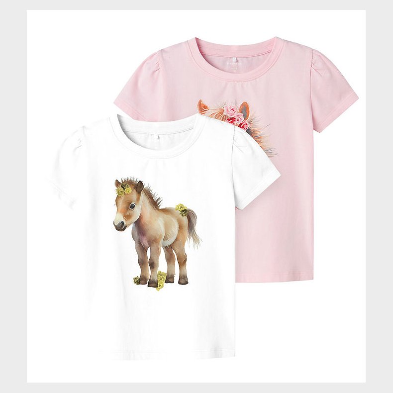 Name It T-shirt - NmfHani - 2-Pak - Ballerina/Bright White