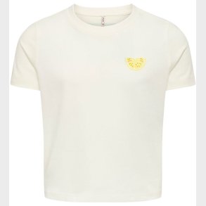 Kids Only T-shirt - KogAnnbel Sun Life - Cloud Dancer/Lemon