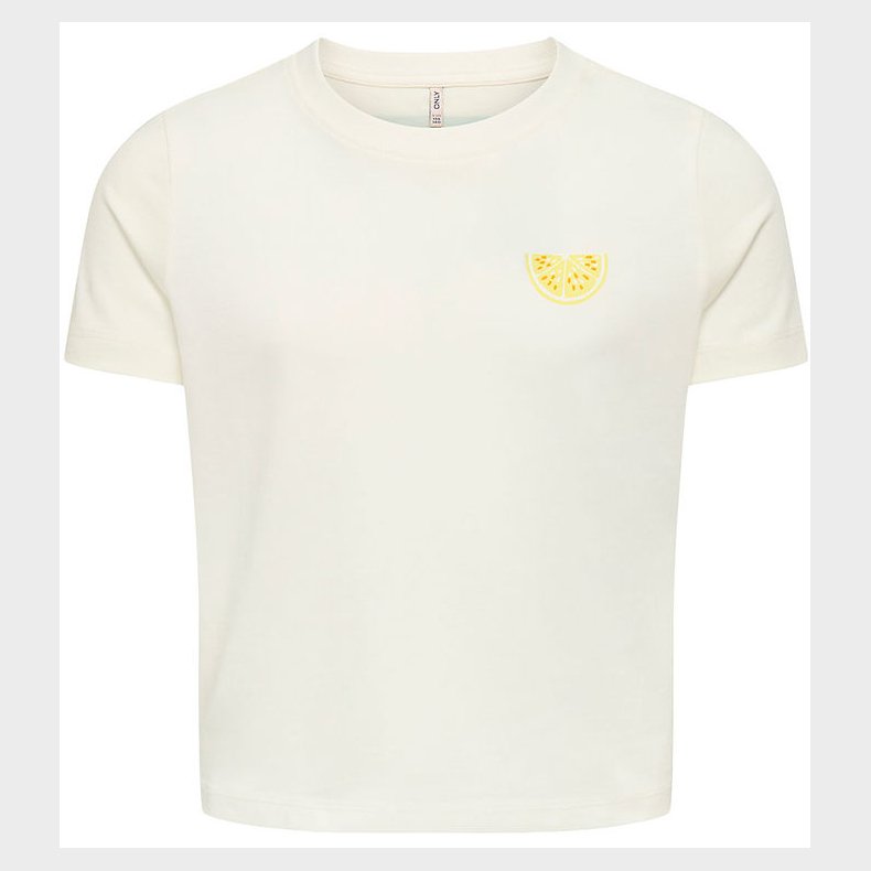 Kids Only T-shirt - KogAnnbel Sun Life - Cloud Dancer/Lemon