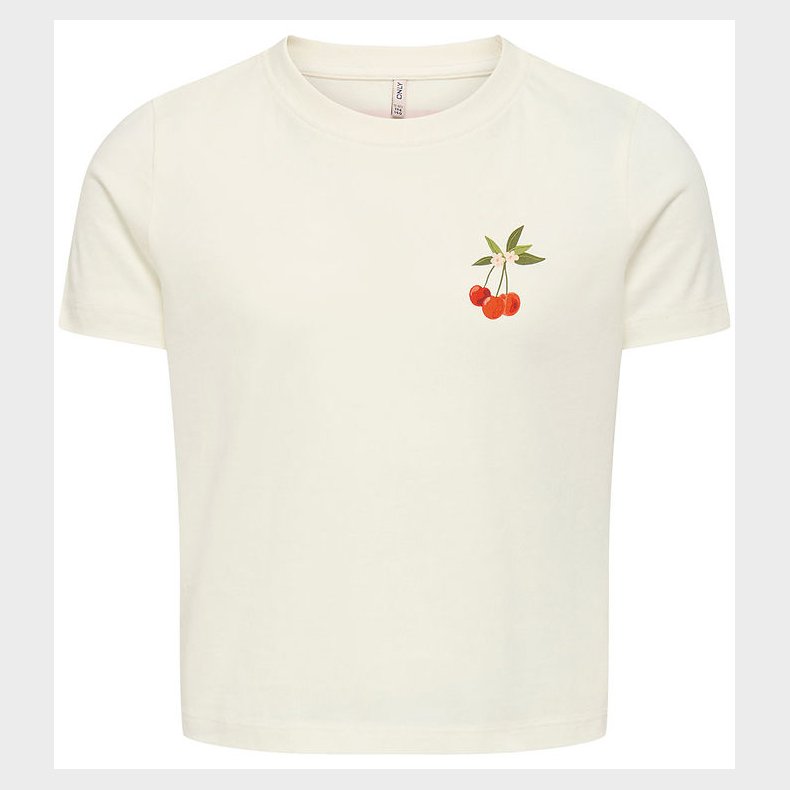 Kids Only T-shirt - KogAnnbel Sun Life - Cloud Dancer/Cherry