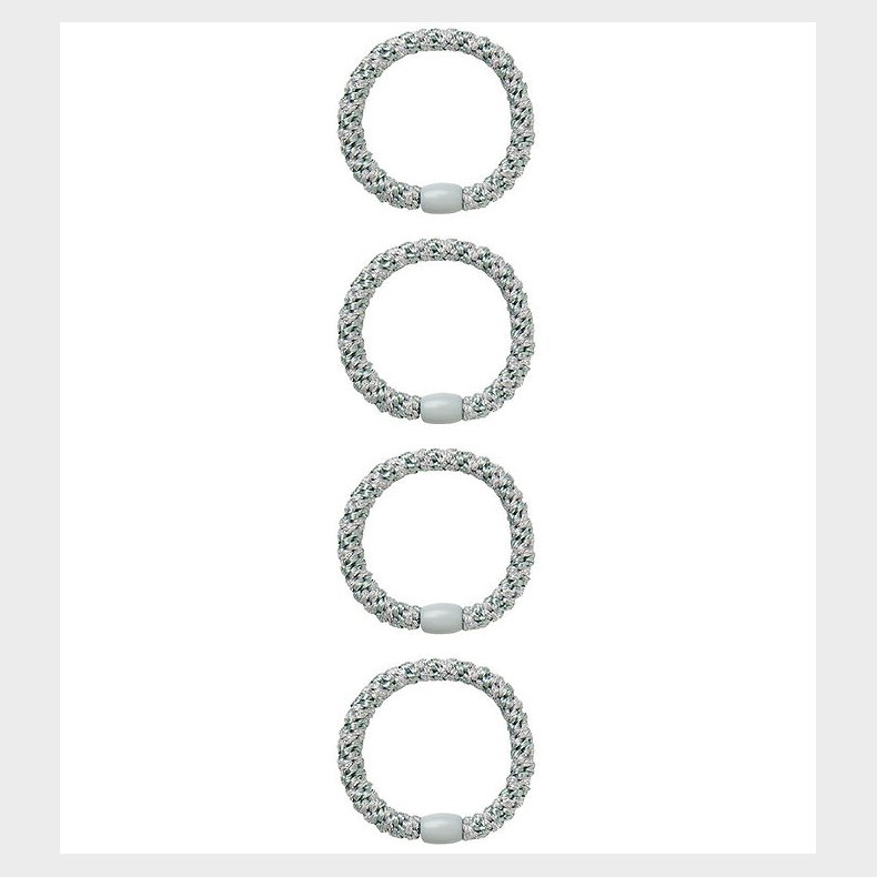 Name It Hrelastikker - NkfAcc - 4-pak - Aqua Gray m. Glitter