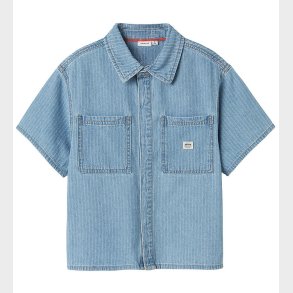 Name It Skjorte - NkmFelix - Light Blue Denim/Stripes