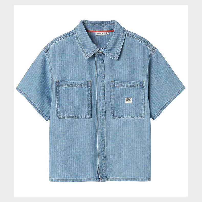 Name It Skjorte - NkmFelix - Light Blue Denim/Stripes