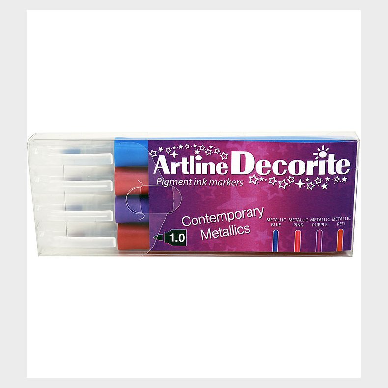 Artline Tuscher - Decorite Brush - 4 stk. - Contemporary Metalli