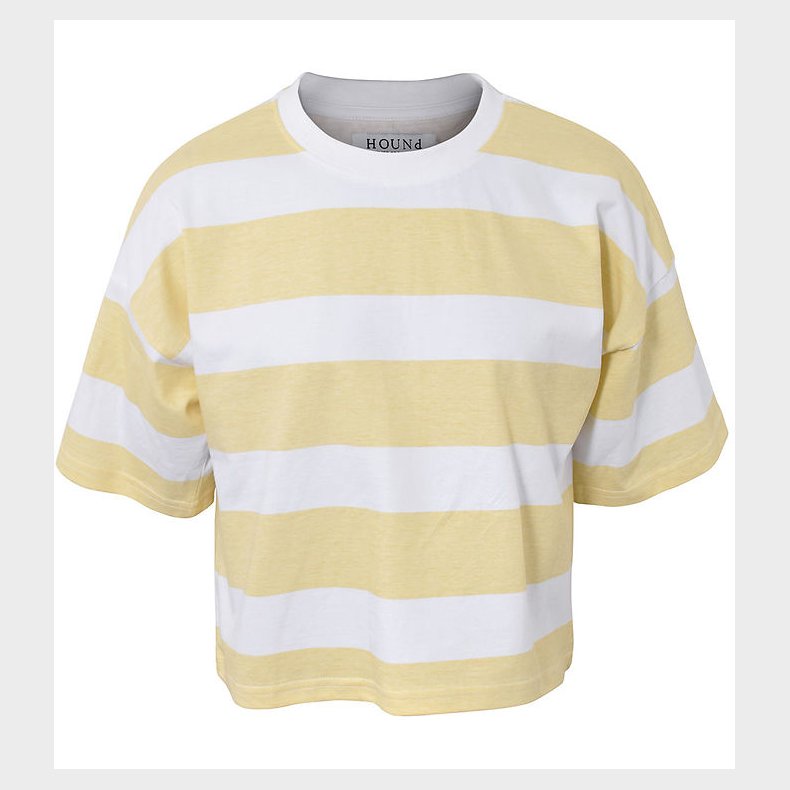Hound T-shirt - Striped Crop T-shirt - Dusty Yellow