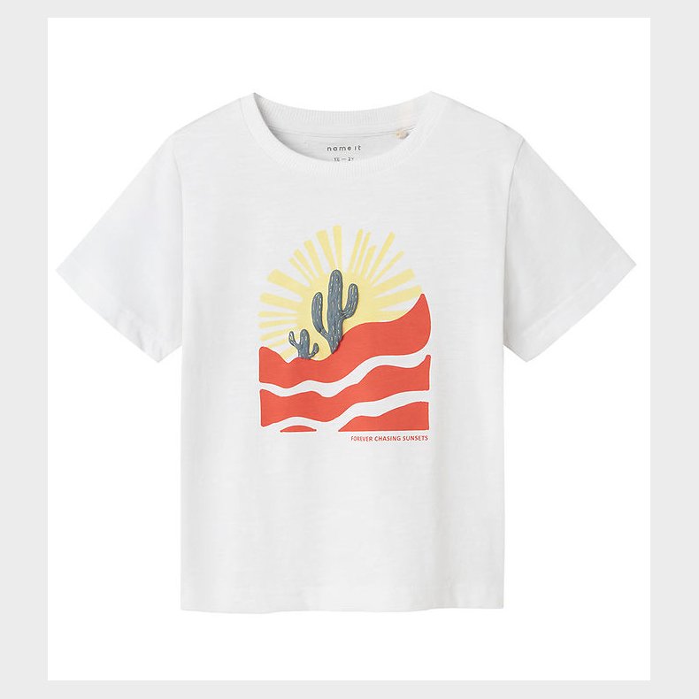 Name It T-shirt - NmmHaldur - Bright White m. Print