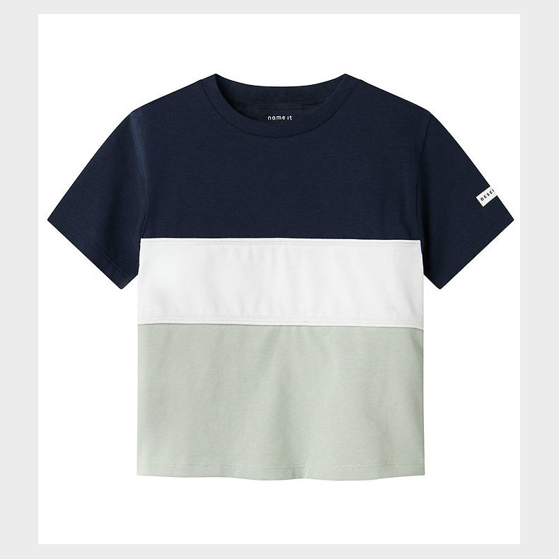Name It T-shirt - NmmHanni Aqua Gray