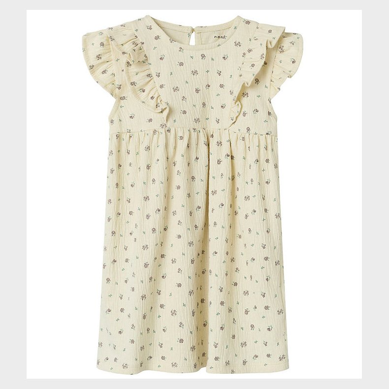 Name It Kjole - NmfJannis - Bleached Sand m. Blomster