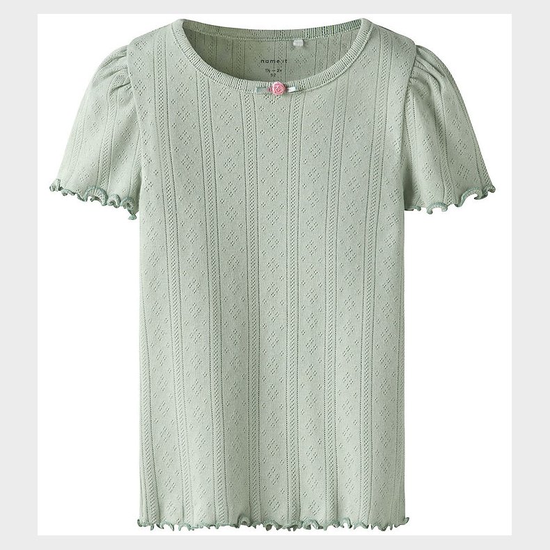 Name It T-shirt - NmfJsilke - Aqua Gray m. Hulmnster