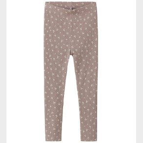 Name It Leggings - Rib - NmfHoise - Purpel Dove m. Blomster