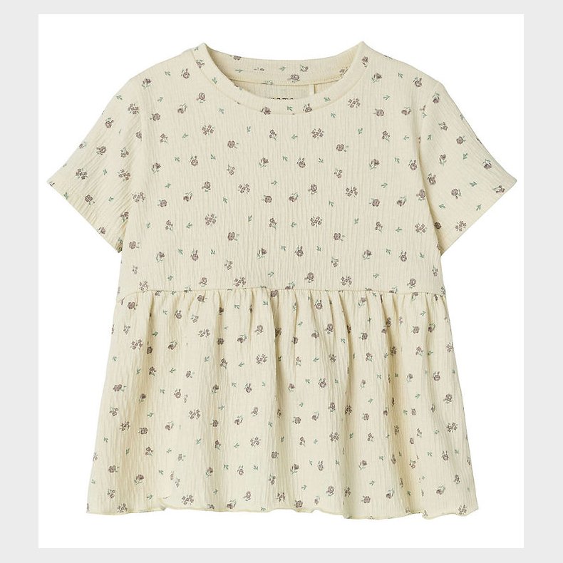 Name It T-shirt - NmfJannis - Bleached Sand m. Blomster