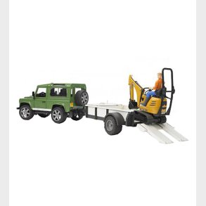Bruder Bil - Land Rover Defender og JCB Excavator m. Krer - 025