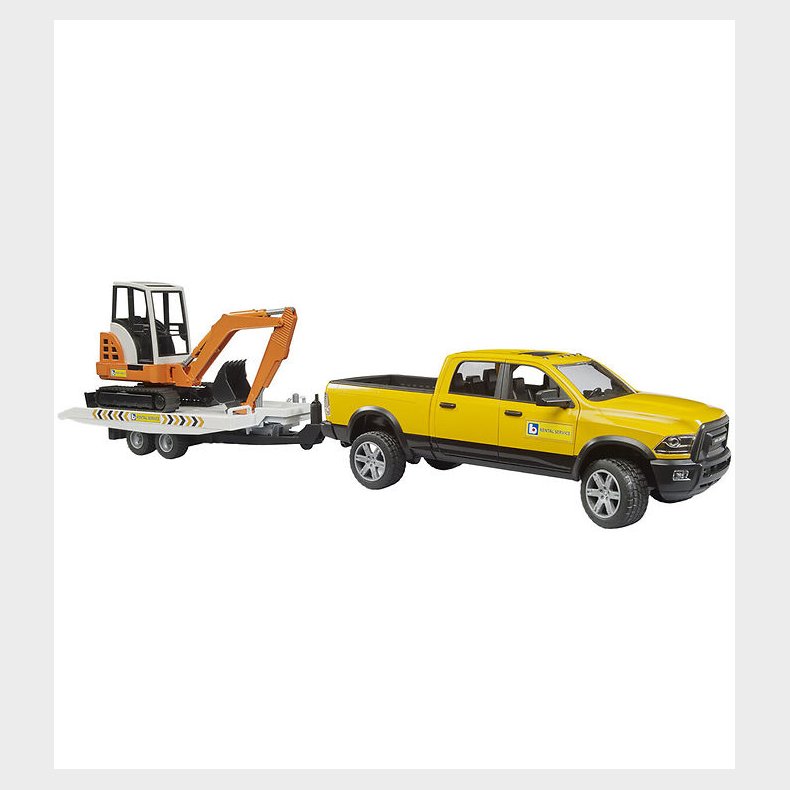Bruder Bil - RAM 2500 Power Wagon Rental Service m. Mini excavat