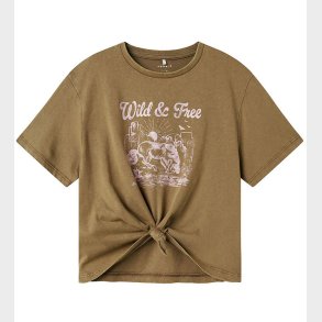 Name it T-shirt - NkfHolyr - Walnut m. Print
