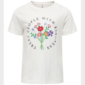 Kids Only T-shirt - KogEmma - Cloud Dancer/Bouquet Coll 2/2025