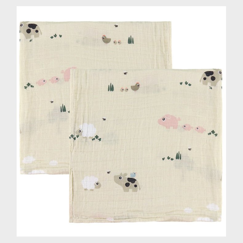 Done By Deer Stofbleer - Musselin - 2-pak - 65x65 cm - Tiny Farm