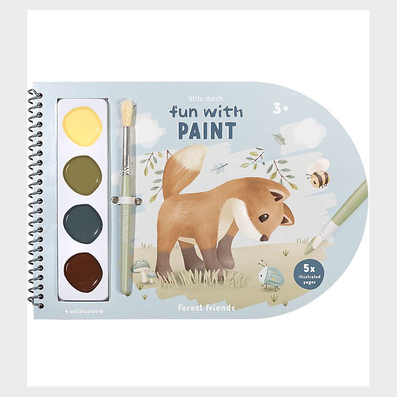 Little Dutch Vandfarve Malebog - Forest Friends