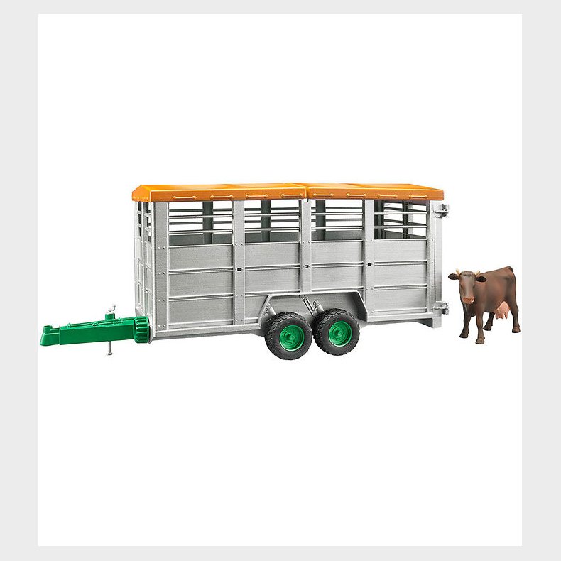 Bruder Arbejdsmaskine - Livestock Trailer With 1 Cow - 02227