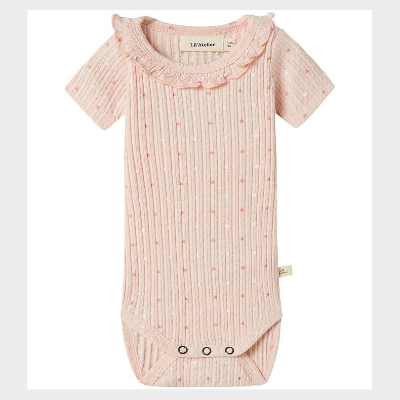 Lil' Atelier Body k/� - Rib - NbfHulla - Peach Blush m. Hjerter