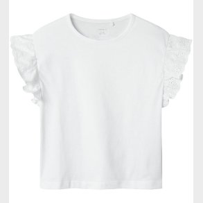 Name It T-shirt - NkfHrejaline - Lucent White m. Broderi Anglais