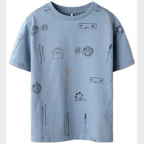 Name It T-shirt - NmmHuxi - Faded Denim m. Print