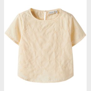 Name It T-shirt - NmfVioleta - Buttercream m. Broderi Anglaise