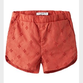 Name It Shorts - NmfVioleta - Spiced Coral m. Broderi Anglaise