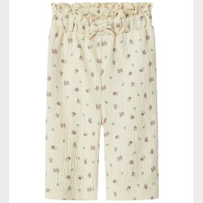 Name It Bukser - NbfJannis - Bleached Sand m. Blomster