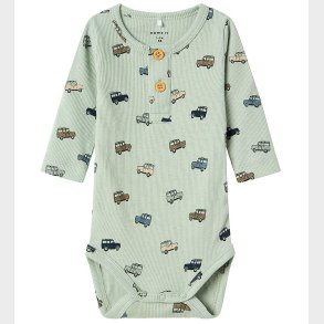 Name It Body l/ - Rib - NbmHukab - Aqua Gray m. Biler