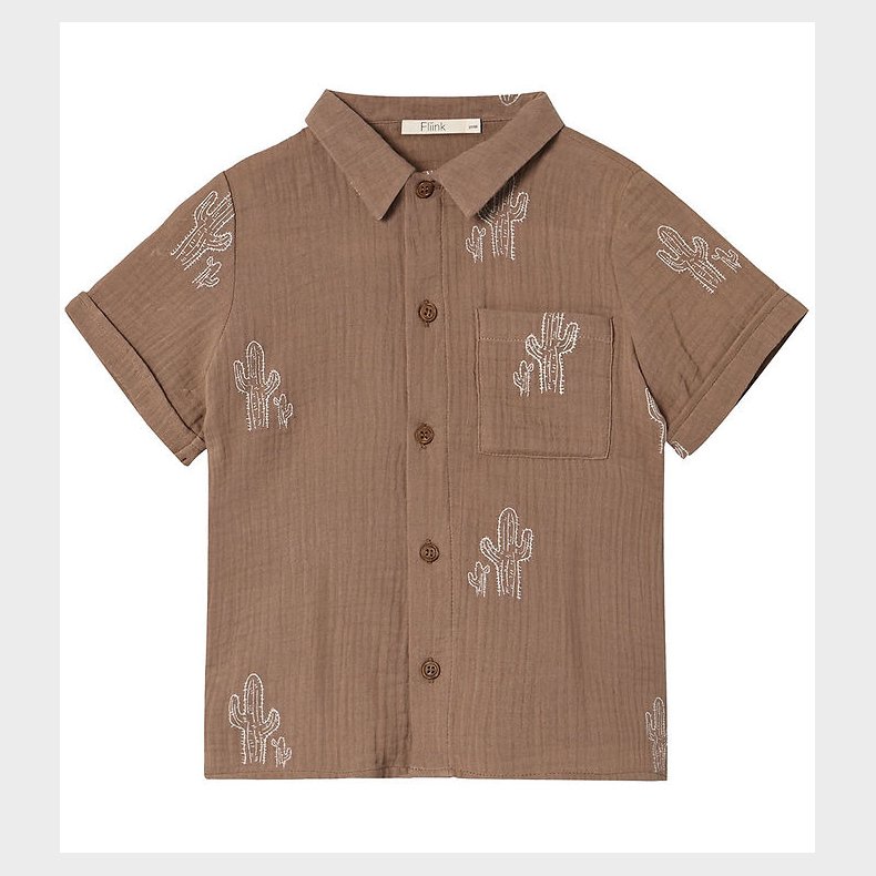 Fliink Skjorte - Hello - Pine Bark Cactus Aop
