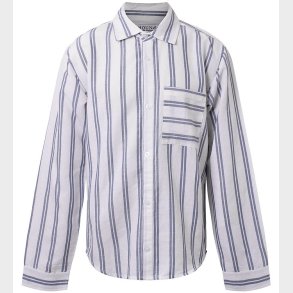 Hound Skjorte - Linen Blend - Deep Blue/Hvid