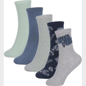 Name It Strmper - 5-Pak - NkmVaks - Light Grey Melange/Beach