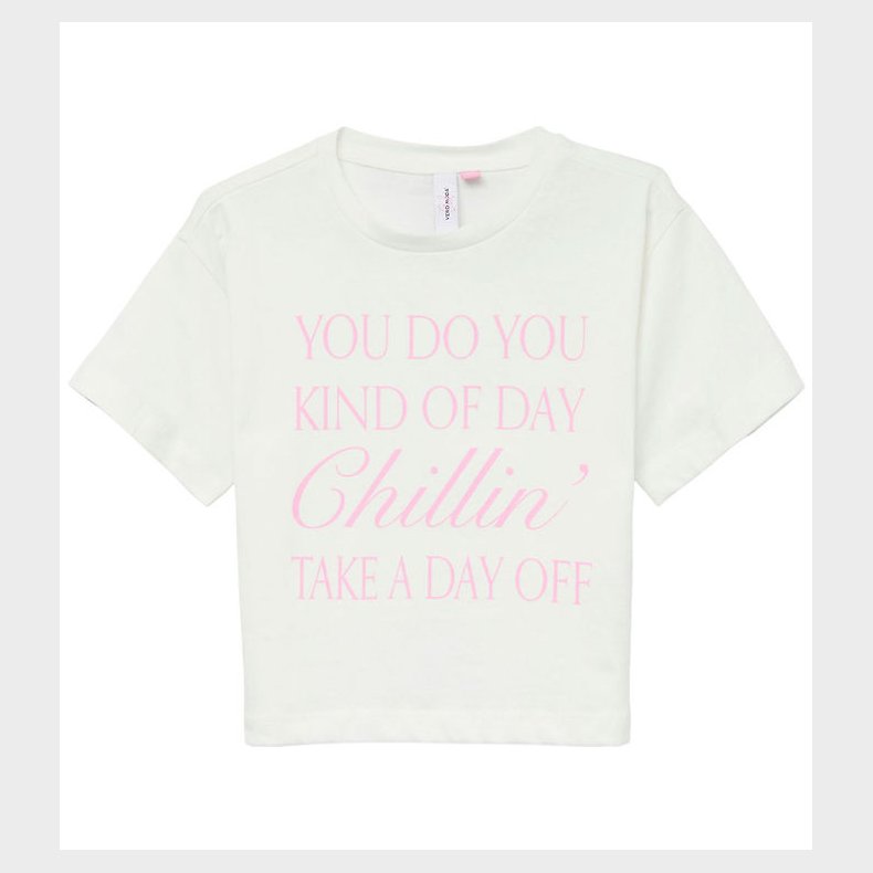 Vero Moda Girl T-shirt - Cropped - VmKatrine - Snow White/Chilli