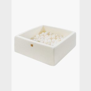 MeowBaby Boucle Square Boldbassin, White/White Pearl