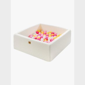 MeowBaby Boucle Square Boldbassin, White/Pastel Pink/Light Pink/Pastel Yellow