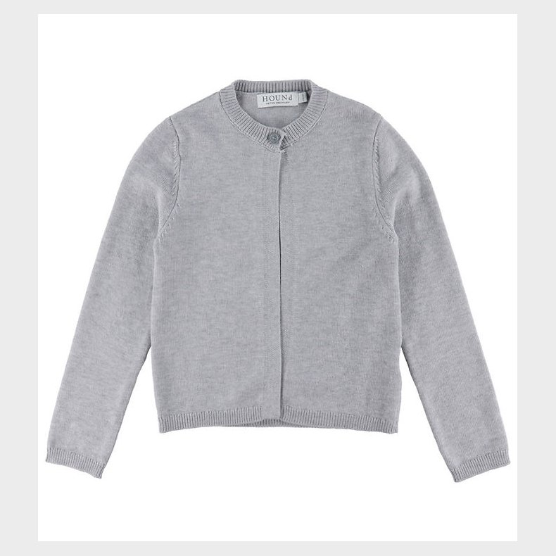 Hound Cardigan - Strik - One Button - Light Grey Melang