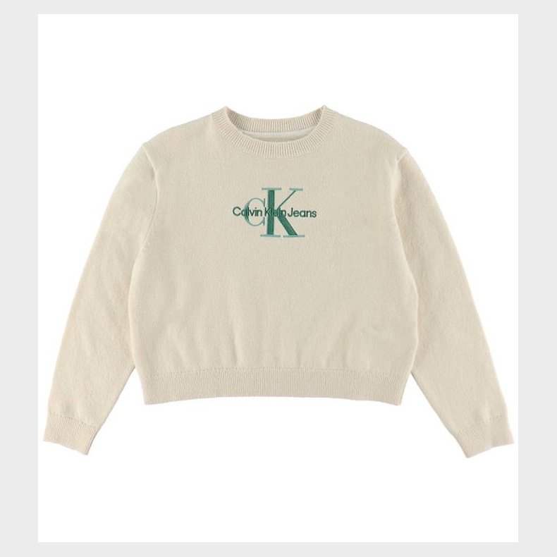 Calvin Klein Bluse - Strik - Monologo - Whitecap Grey