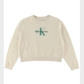 Calvin Klein Bluse - Strik - Monologo - Whitecap Grey