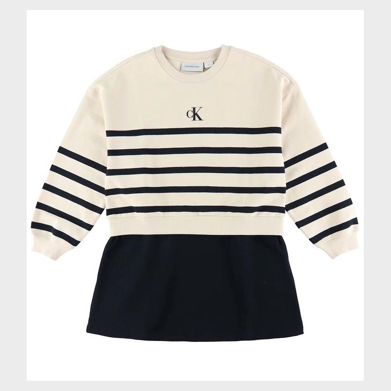 Calvin Klein Kjole - Relaxed - White Cap Grey/Sort